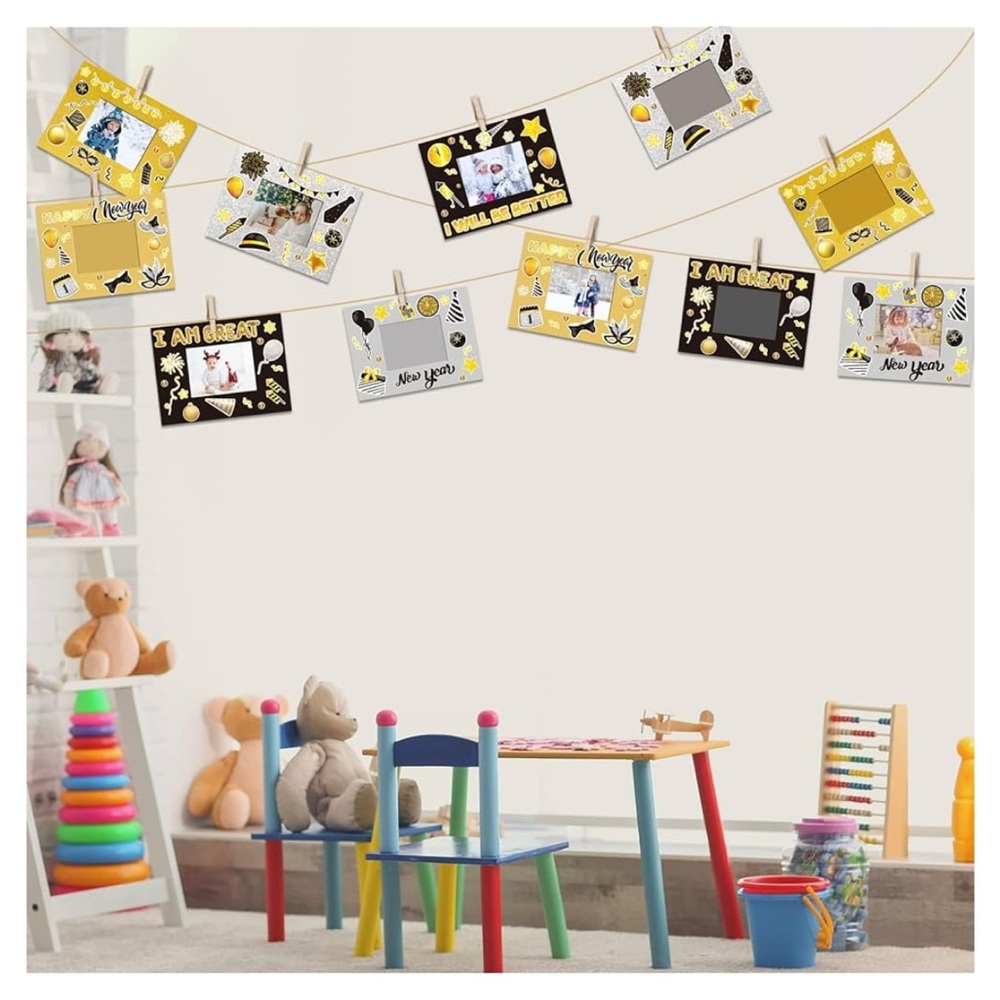 Happy New Year photo frame kit ,30 pack ,Craft Kits for Kids, New Year’s Picture